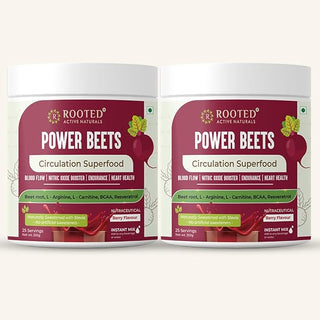 Rooted Power Beets – Daily Beetroot Drink for Energy, Blood Flow & Heart Health (Pack of two)