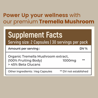 Tremella Mushroom Extract Capsules for Skin Hydration, Glow & Cellular Repair
