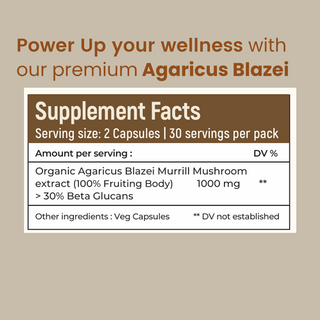 Agaricus Blazei Extract Capsule for Inflammation, Blood Sugar Balance & Antioxidant Support