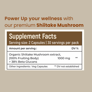 Shiitake Mushroom Extract Capsules for Immunity, Heart Health & Cholesterol Support