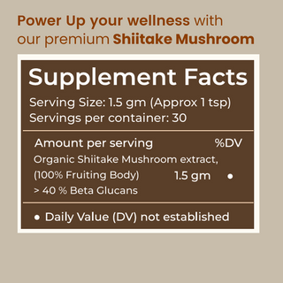 Shiitake Mushroom Extract Powder for Immunity, Heart Health & Antioxidant Support