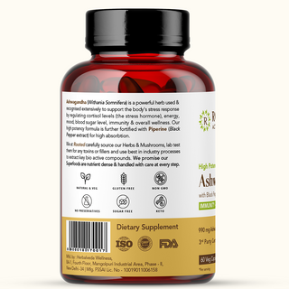 Pure Ashwagandha with black pepper extract capsules for Stress, Sleep & Mood Balance