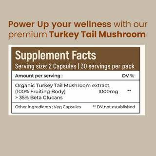 Turkey Tail Mushroom Extract Capsules for Immunity, Gut Health & Cellular Support