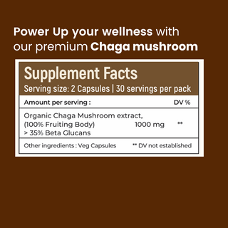 Siberian Chaga Mushroom Capsules for Immunity, Antioxidant Support & Daily Vitality