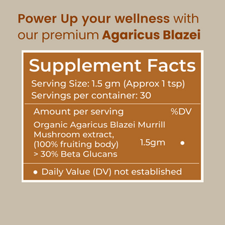 Agaricus Blazei Extract Powder for Inflammation, Blood Sugar Support & Antioxidant Defense