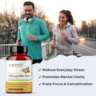 Pure Ashwagandha with black pepper extract capsules for Stress, Sleep & Mood Balance
