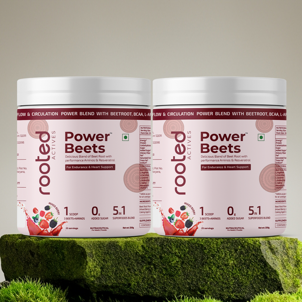 Rooted Actives Power Beets - Beetroot + Amino's Drink Mix Combo ...