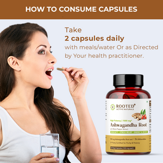 Pure Ashwagandha with black pepper extract capsules for Stress, Sleep & Mood Balance