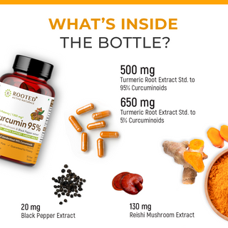 Turmeric Curcumin with Reishi Mushroom - Anti-Inflammatory & Immunity Support