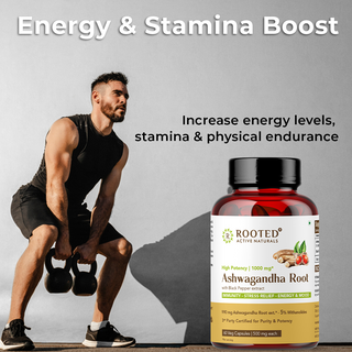 Pure Ashwagandha with black pepper extract capsules for Stress, Sleep & Mood Balance