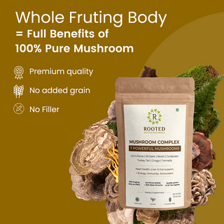 7 Mushroom Complex Powder for Heart, Liver, Gut, Energy & Immunity