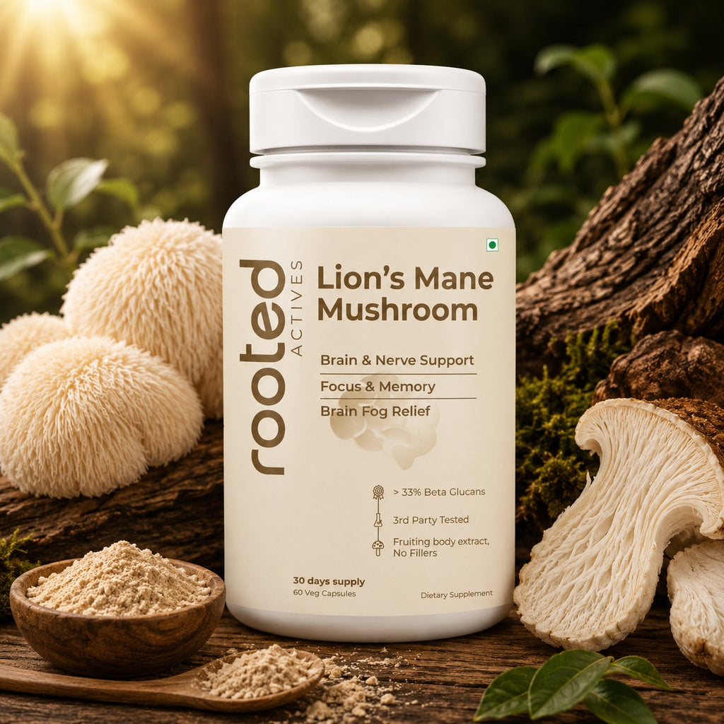 Lions Mane Capsules 60ct Brain Boost | Rooted Actives