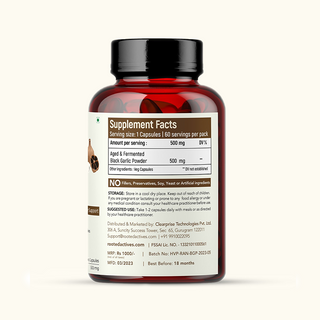 Aged & Fermented Black Garlic powder, for Cholesterol, Blood Sugar, Heart & Liver Support 