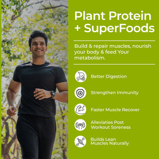 Plant Protein – 24gm Protein - Pea, Mushrooms, Spirulina & Probiotics