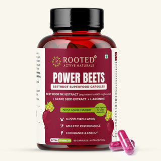 Power Beets Beet Root Capsules for Blood Flow & Heart Health with L-Arginine