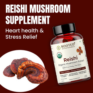 Rooted Reishi Organic Mushroom Capsules for Calm, Clarity & Immunity