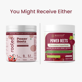 Rooted Actives Power Beets (250 grams) - Organic Beet Root Powder with L-arginine, L-Carnitine, BCAA, Reservatrol & Stevia | Heart, Endurance, Nitric Oxide Booster | Mixed Berry Flavor