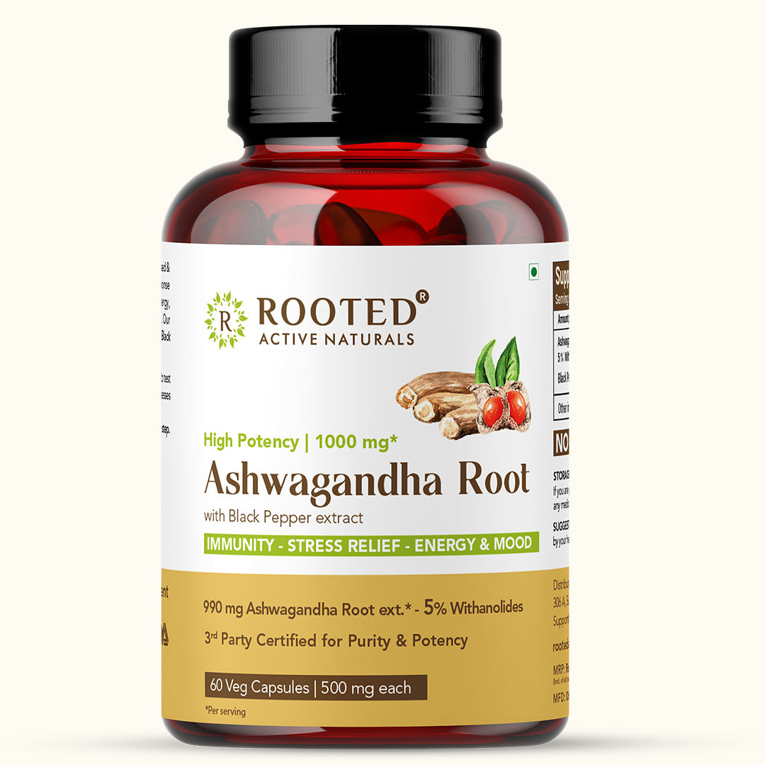 🎁 Pure Ashwagandha with black pepper extract capsules for Stress, Sleep & Mood Balance