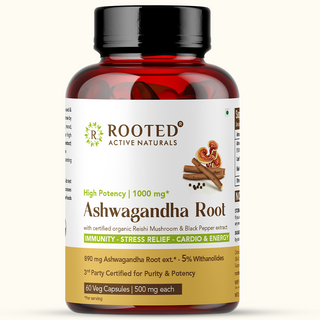 Ashwagandha extract (5% Withanolides) with Reishi & Black pepper extract