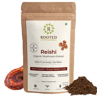 Rooted Reishi Powder Pure Adaptogenic Mushroom for for Daily Calm, Immunity & Stress Relief