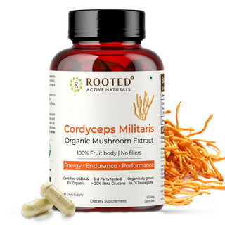 Organic Cordyceps Militaris Capsules Natural Stamina, Energy & Endurance Booster
