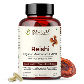 Rooted Reishi Organic Mushroom Capsules for Calm, Clarity & Immunity