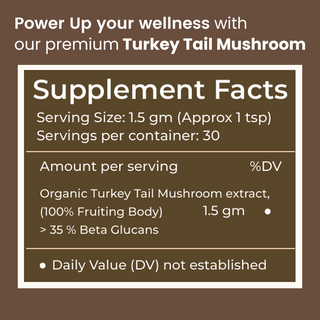 Turkey Tail Mushroom Extract Powder for Immunity, Gut Health & Antioxidant Support
