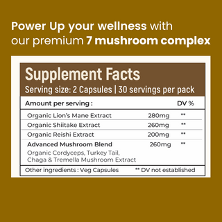 7 Mushroom Complex for Brain, Gut, Immunity & Energy