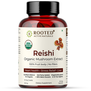 USDA Organic Reishi Mushroom Extract Capsule, > 30% Beta Glucans