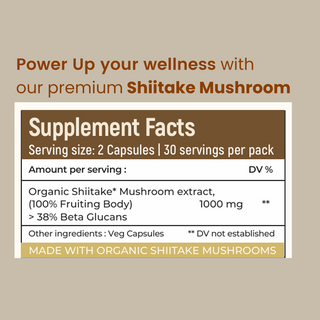 Shiitake Mushroom Extract Capsules for Immunity, Heart Health & Cholesterol Support