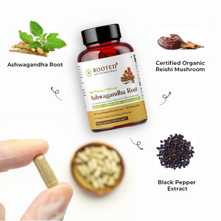 Ashwagandha extract (5% Withanolides) with Reishi & Black pepper extract