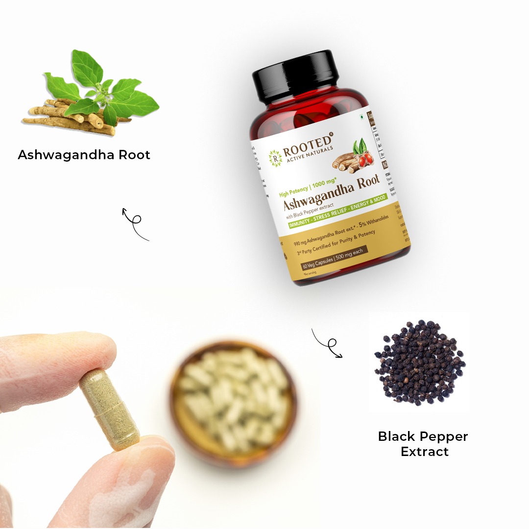 Ashwagandha Capsules Online For Immunity & Energy | Rooted Actives – Rooted  Active Naturals