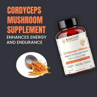 Organic Cordyceps Militaris Capsules Natural Stamina, Energy & Endurance Booster