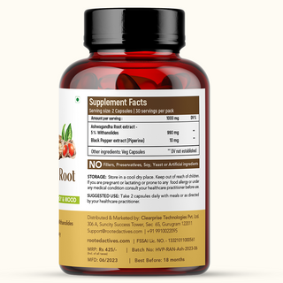 Pure Ashwagandha with black pepper extract capsules
