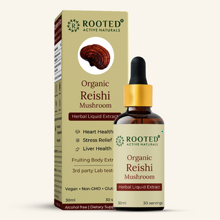 Organic Reishi mushroom Liquid Extract (30ml, 30 servings) | Heart health, Stress Relief, Liver.