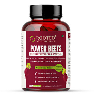 Power Beets - Beetroot + Amino's Capsules for natual energy & heart health ( 90 Veg Capsules)