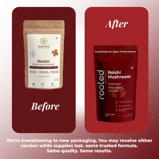 Rooted Reishi Powder Pure Adaptogenic Mushroom for for Daily Calm, Immunity & Stress Relief