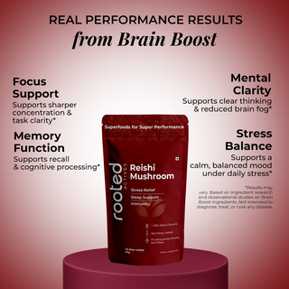 Rooted Reishi Powder Pure Adaptogenic Mushroom for for Daily Calm, Immunity & Stress Relief