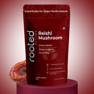 Rooted Reishi Powder Pure Adaptogenic Mushroom for for Daily Calm, Immunity & Stress Relief