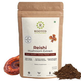 Rooted Reishi Powder Pure Adaptogenic Mushroom for for Daily Calm, Immunity & Stress Relief