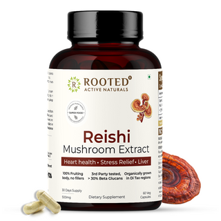 Rooted Reishi Organic Mushroom Capsules for Calm, Clarity & Immunity