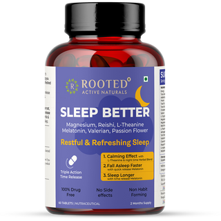 Rooted Sleep Better – Triple Action Time Release – for Deep, Restful Sleep - 60 tablets
