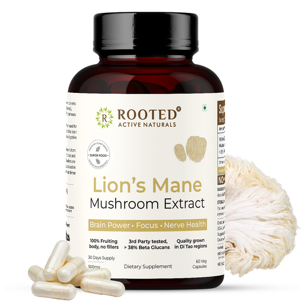 Lion’s Mane Mushroom Capsules – Natural Nootropic for Focus, Clarity & Wellness Support | 60 Caps