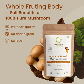 Organic Agaricus Blazei Extract Powder for Inflammation, Blood Sugar Support & Antioxidant Defense