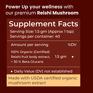 Rooted Reishi Powder Pure Adaptogenic Mushroom for for Daily Calm, Immunity & Stress Relief