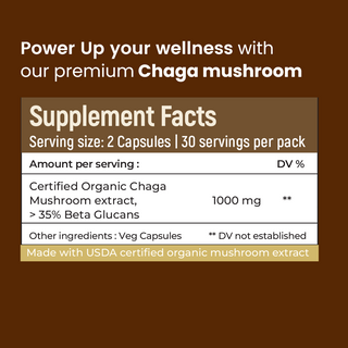Siberian Chaga Mushroom Capsules for Immunity, Antioxidant Support & Daily Vitality