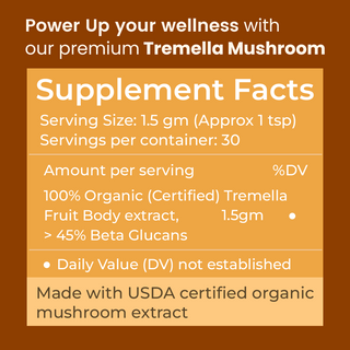 Tremella Mushroom Extract Powder  for Hydration, Skin Glow & Healthy Aging
