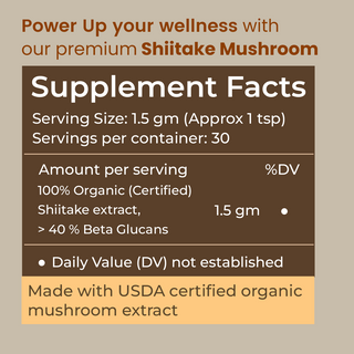 Shiitake Mushroom Extract Powder for Immunity, Heart Health & Antioxidant Support