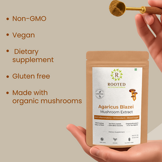 Organic Agaricus Blazei Extract Powder for Inflammation, Blood Sugar Support & Antioxidant Defense