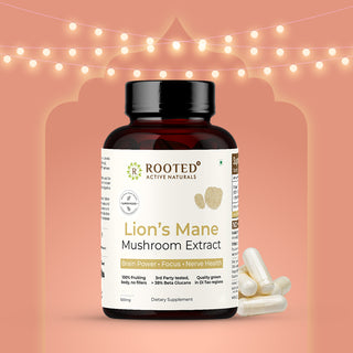 Lion's Mane Mushroom for Brain Health Support - Mushroom Support for Focus & Memory Function - Immune & Nervous System Supplement | 60 Caps